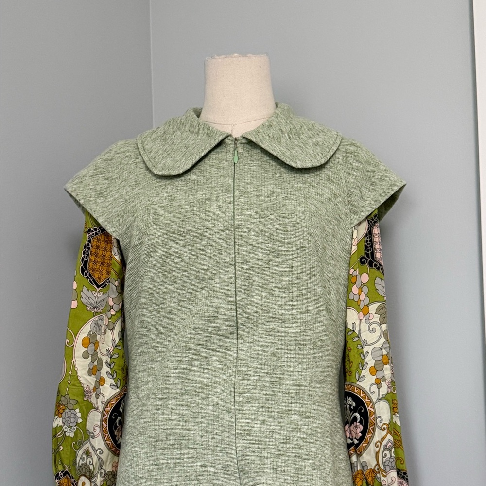 Rare Vintage Utah Tailoring Mills Ogden Green Dress Mid-Century Mod Fully Line